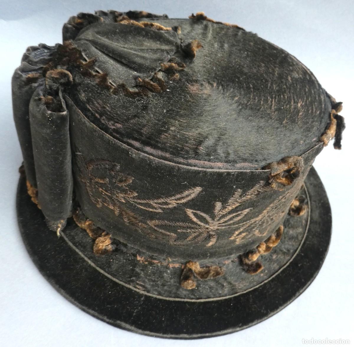 Antig&uuml;edades: SOMBRERO DE TERCIOPELO S.XIX - Foto 11