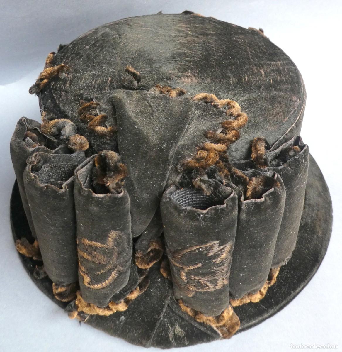 Antig&uuml;edades: SOMBRERO DE TERCIOPELO S.XIX - Foto 13