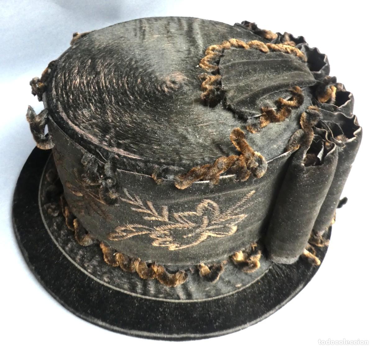 Antig&uuml;edades: SOMBRERO DE TERCIOPELO S.XIX - Foto 14