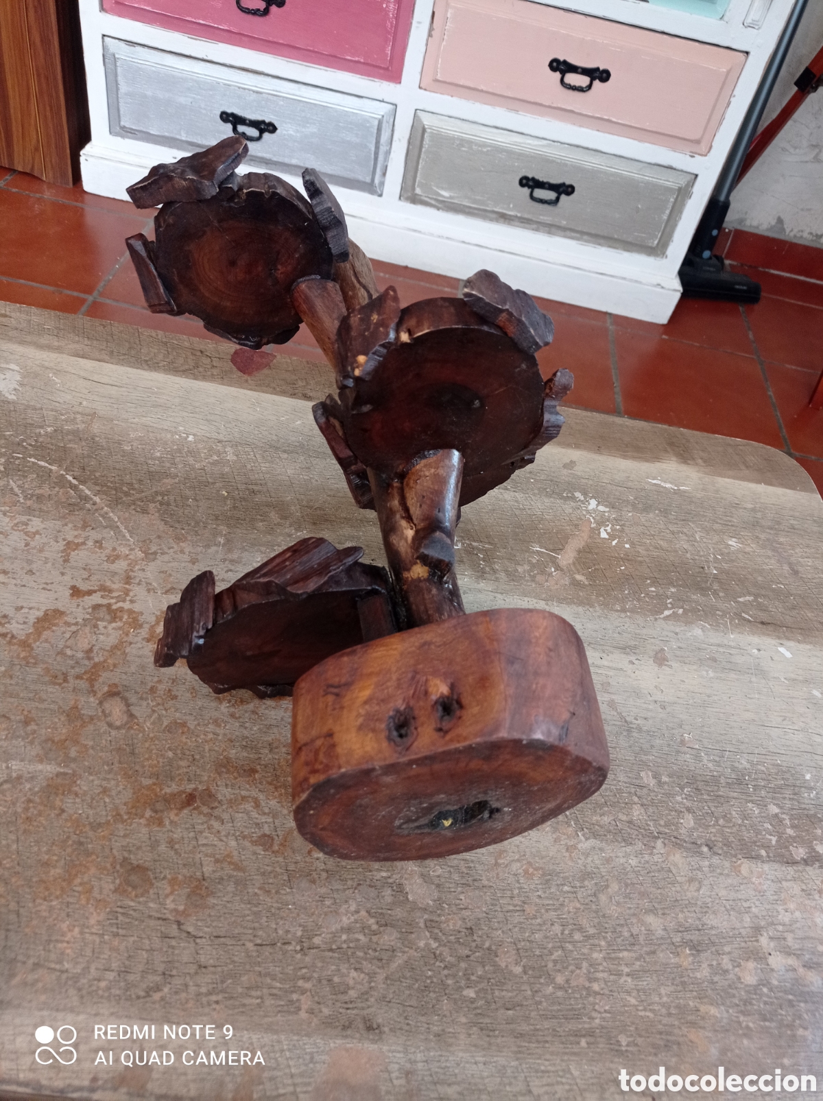 Antig&uuml;edades: Porta velas de madera - Foto 3