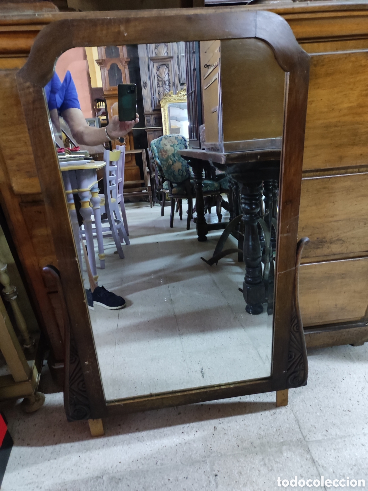Antig&uuml;edades: Espejo marco madera estilo deco - Foto 1