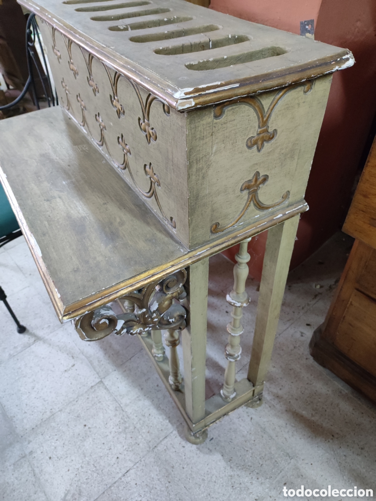 Antig&uuml;edades: Mueble consola policromado. - Foto 2