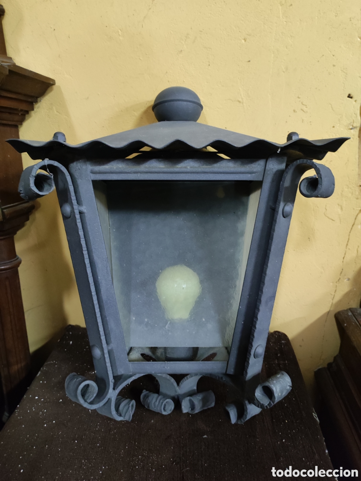 Antig&uuml;edades: Farol hierro forja completo - Foto 1