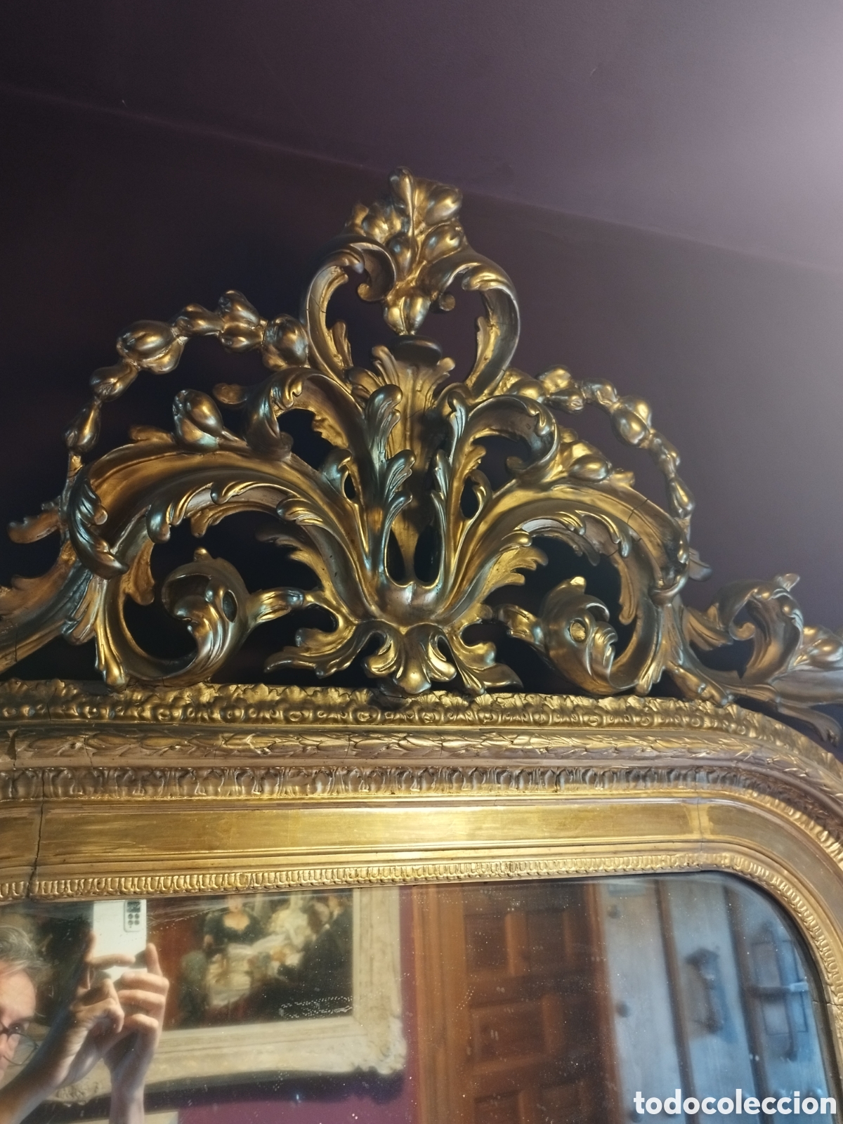 Antig&uuml;edades: Espejo Isabelino siglo XIX - Foto 2