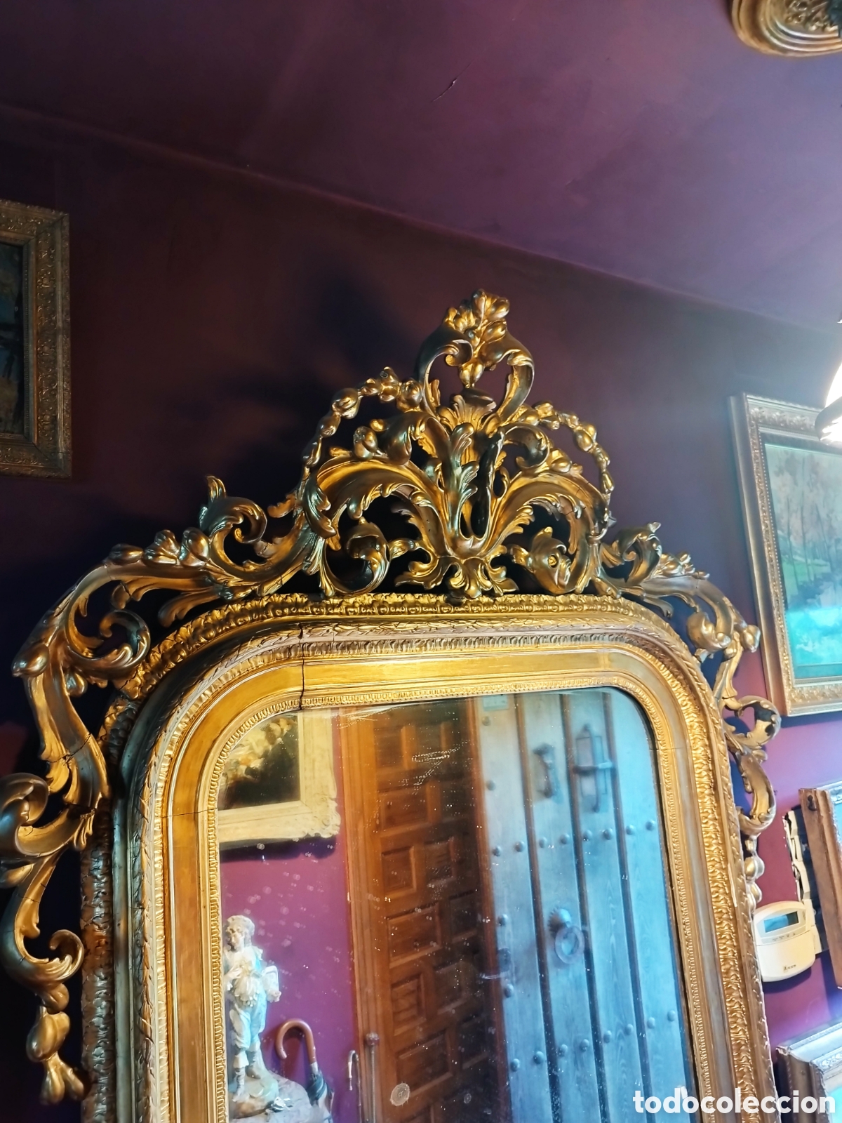 Antig&uuml;edades: Espejo Isabelino siglo XIX - Foto 3