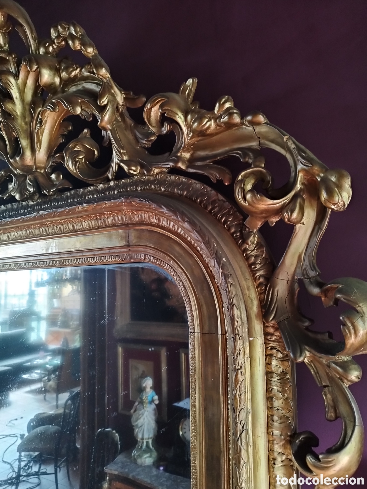 Antig&uuml;edades: Espejo Isabelino siglo XIX - Foto 4