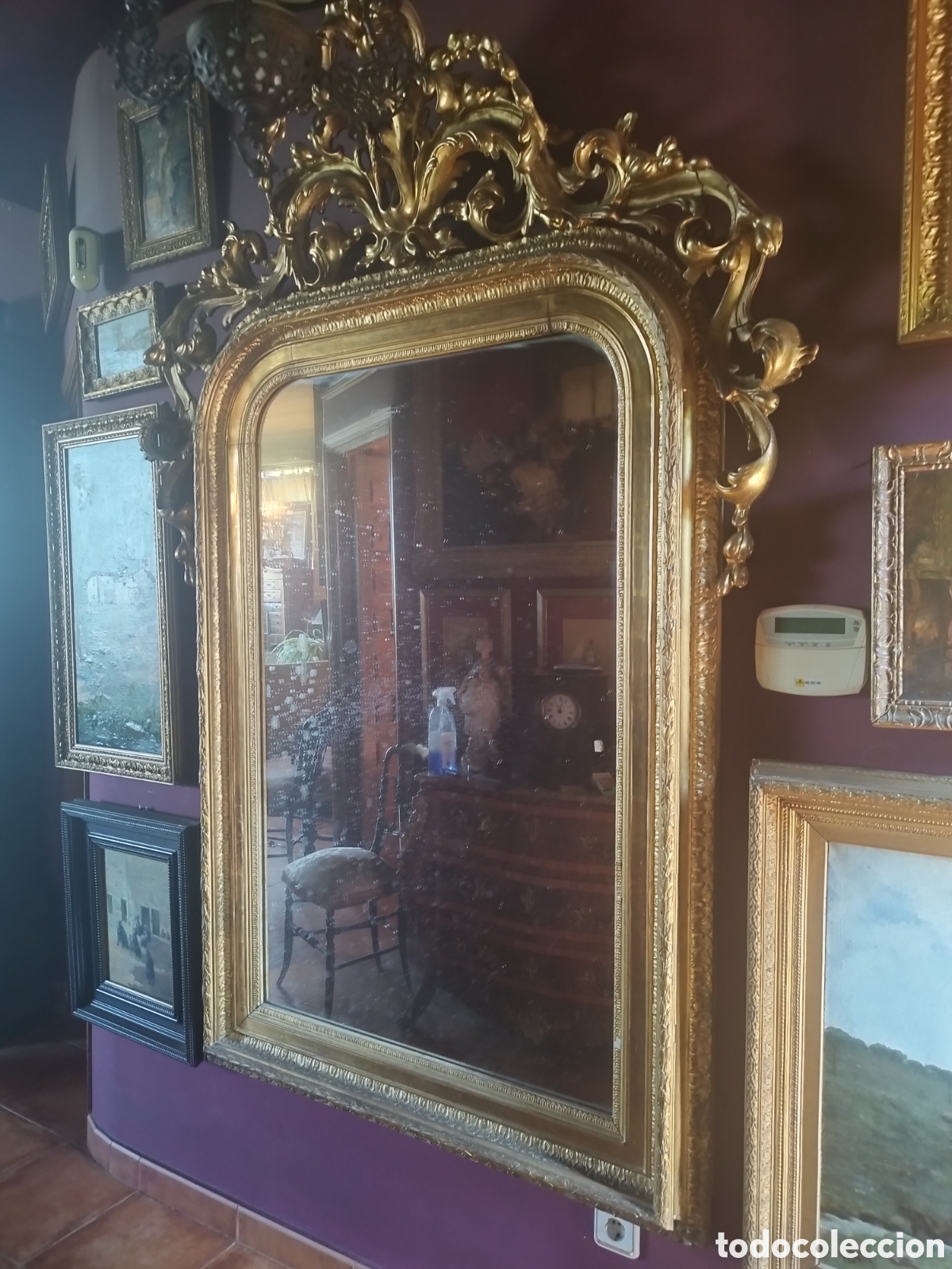 Antig&uuml;edades: Espejo Isabelino siglo XIX - Foto 6