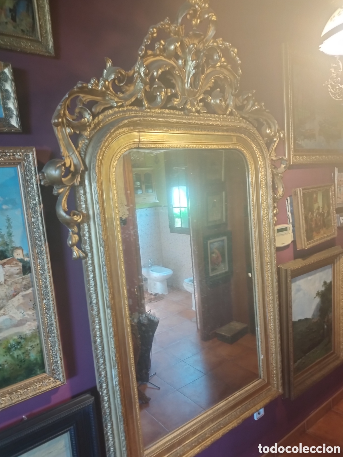 Antig&uuml;edades: Espejo Isabelino siglo XIX - Foto 7