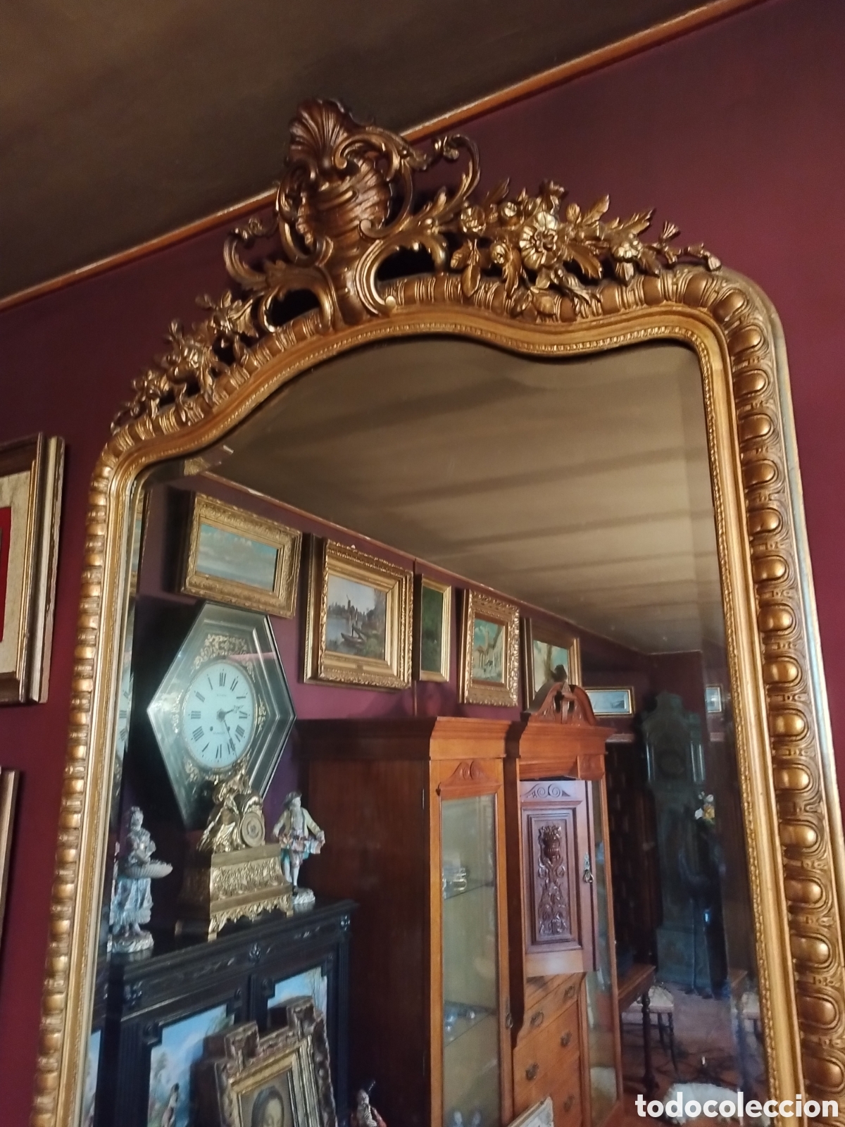 Antig&uuml;edades: Espejo Isabelino siglo XIX - Foto 2
