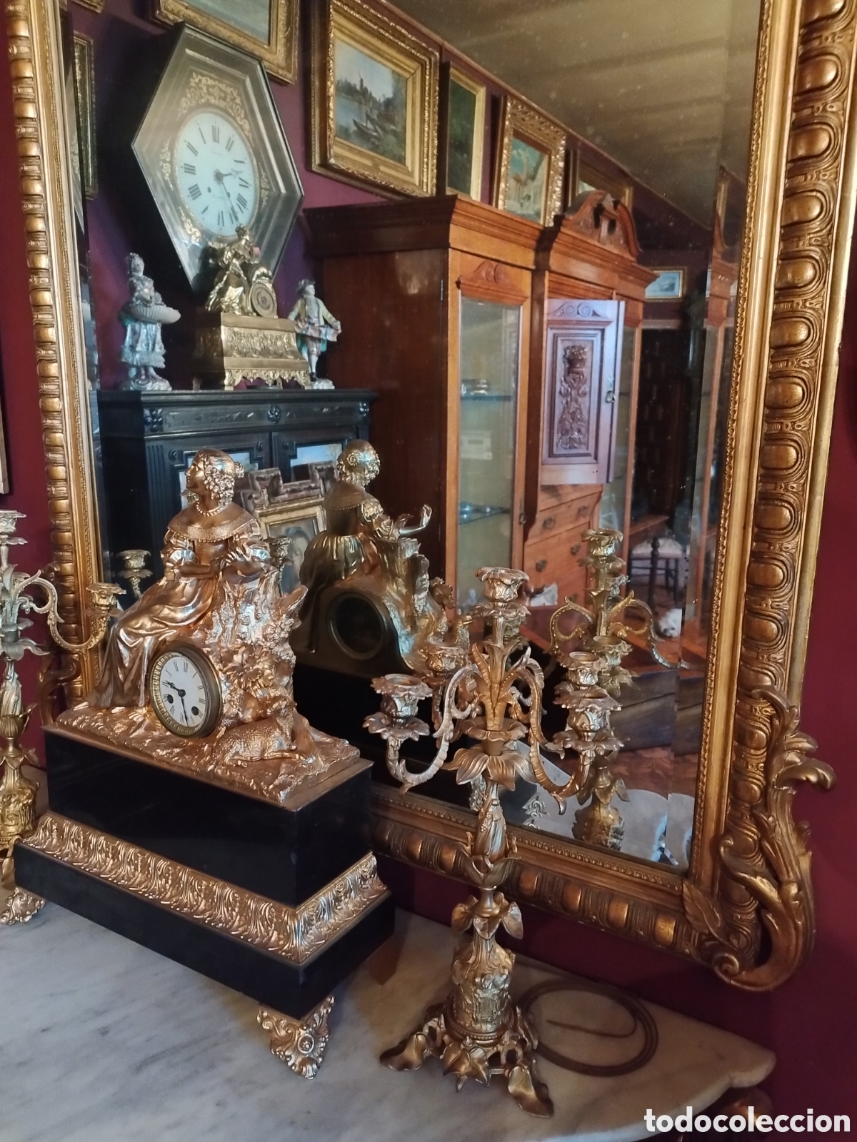 Antig&uuml;edades: Espejo Isabelino siglo XIX - Foto 3