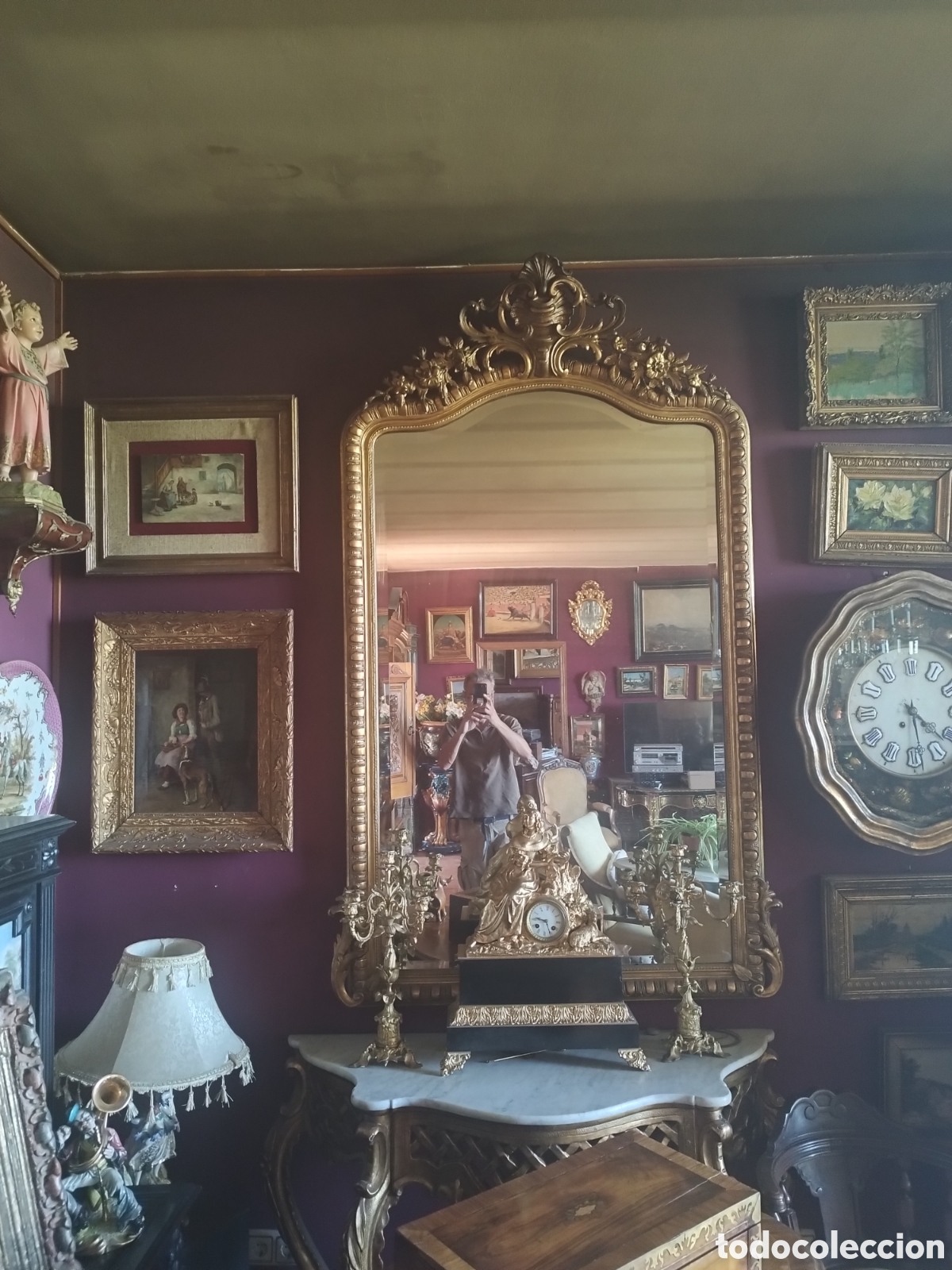 Antig&uuml;edades: Espejo Isabelino siglo XIX - Foto 5