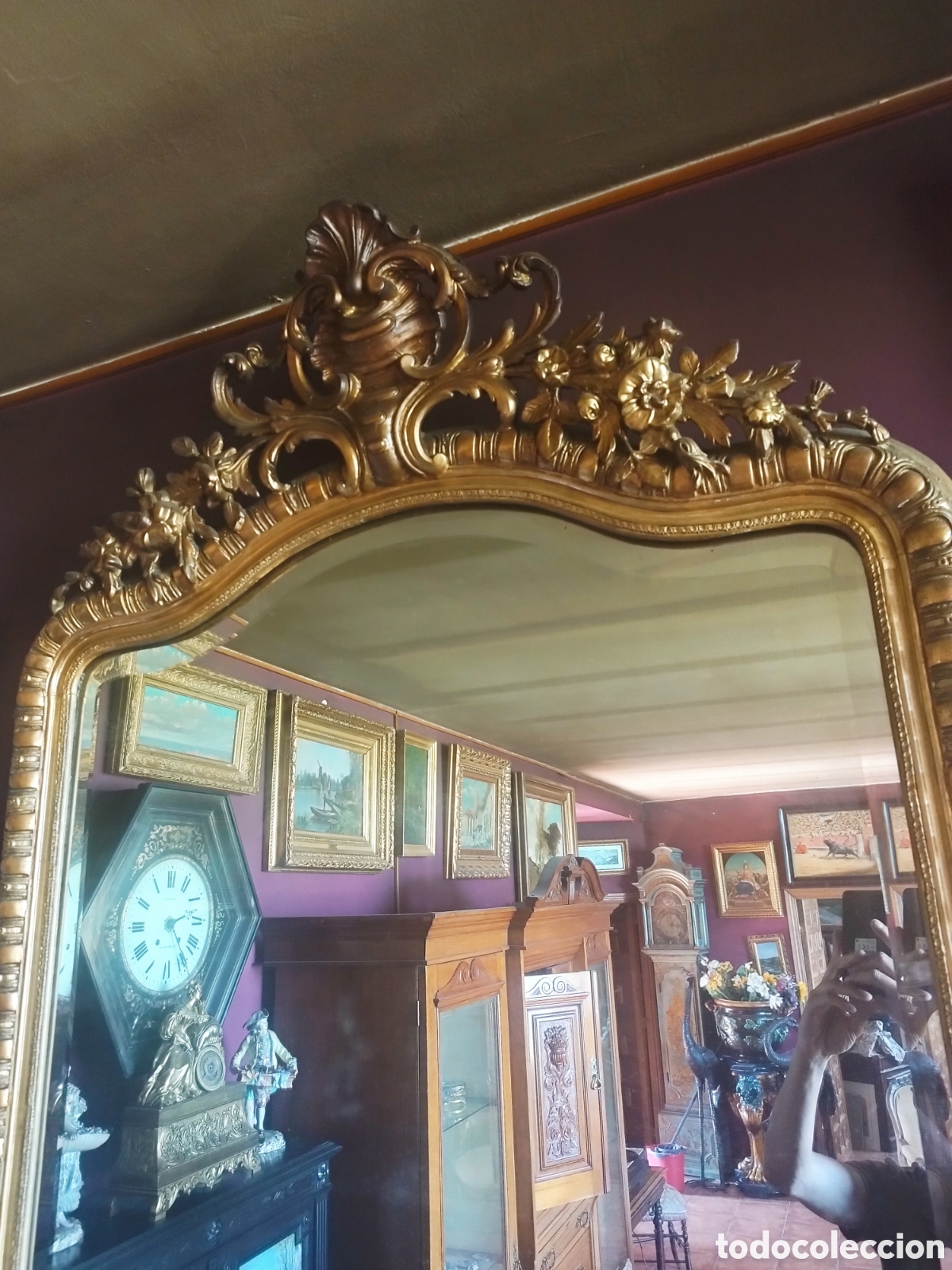 Antig&uuml;edades: Espejo Isabelino siglo XIX - Foto 6