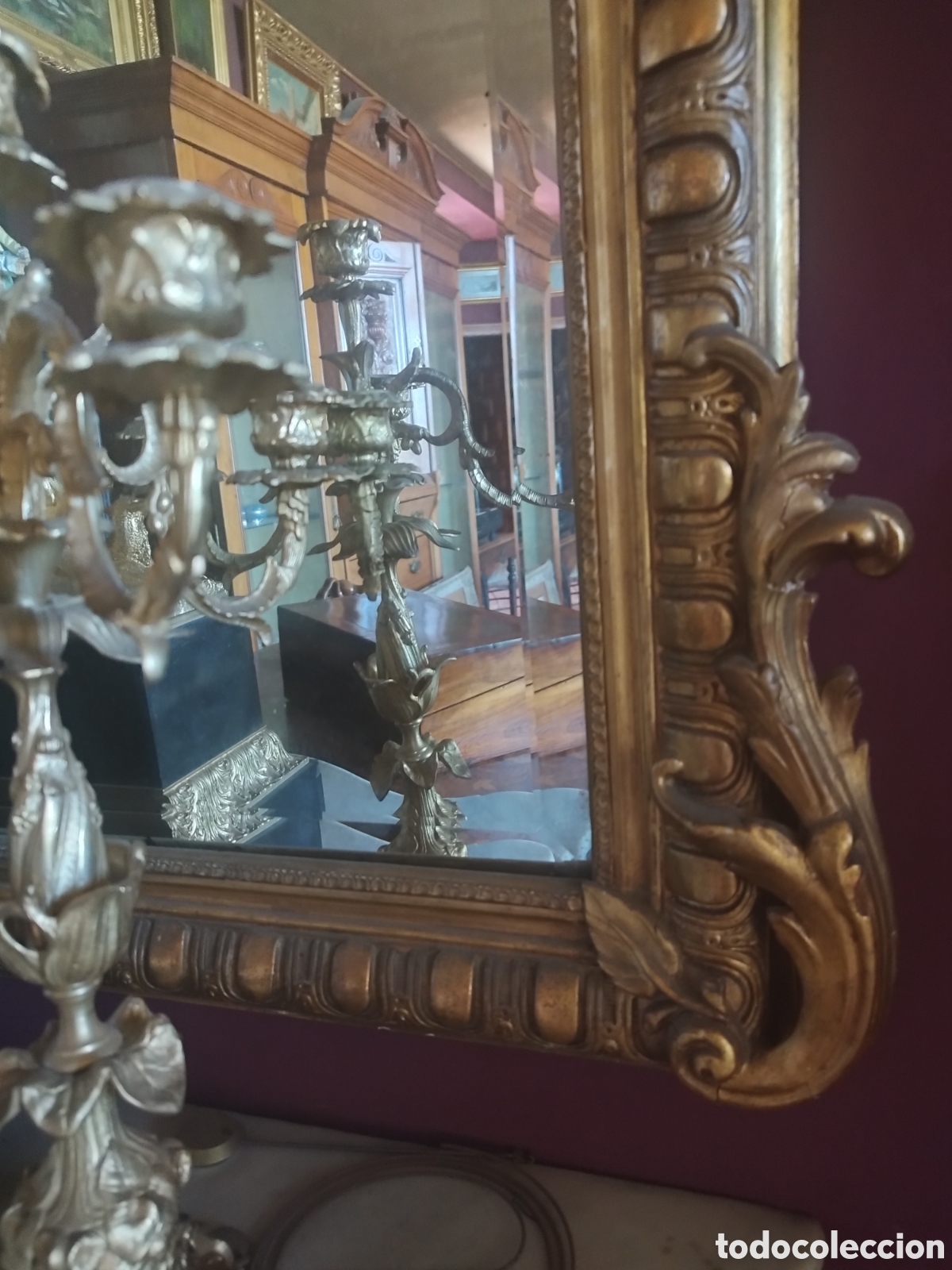 Antig&uuml;edades: Espejo Isabelino siglo XIX - Foto 7