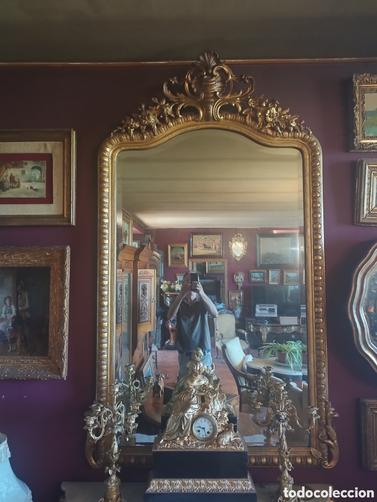 Antig&uuml;edades: Espejo Isabelino siglo XIX - Foto 8
