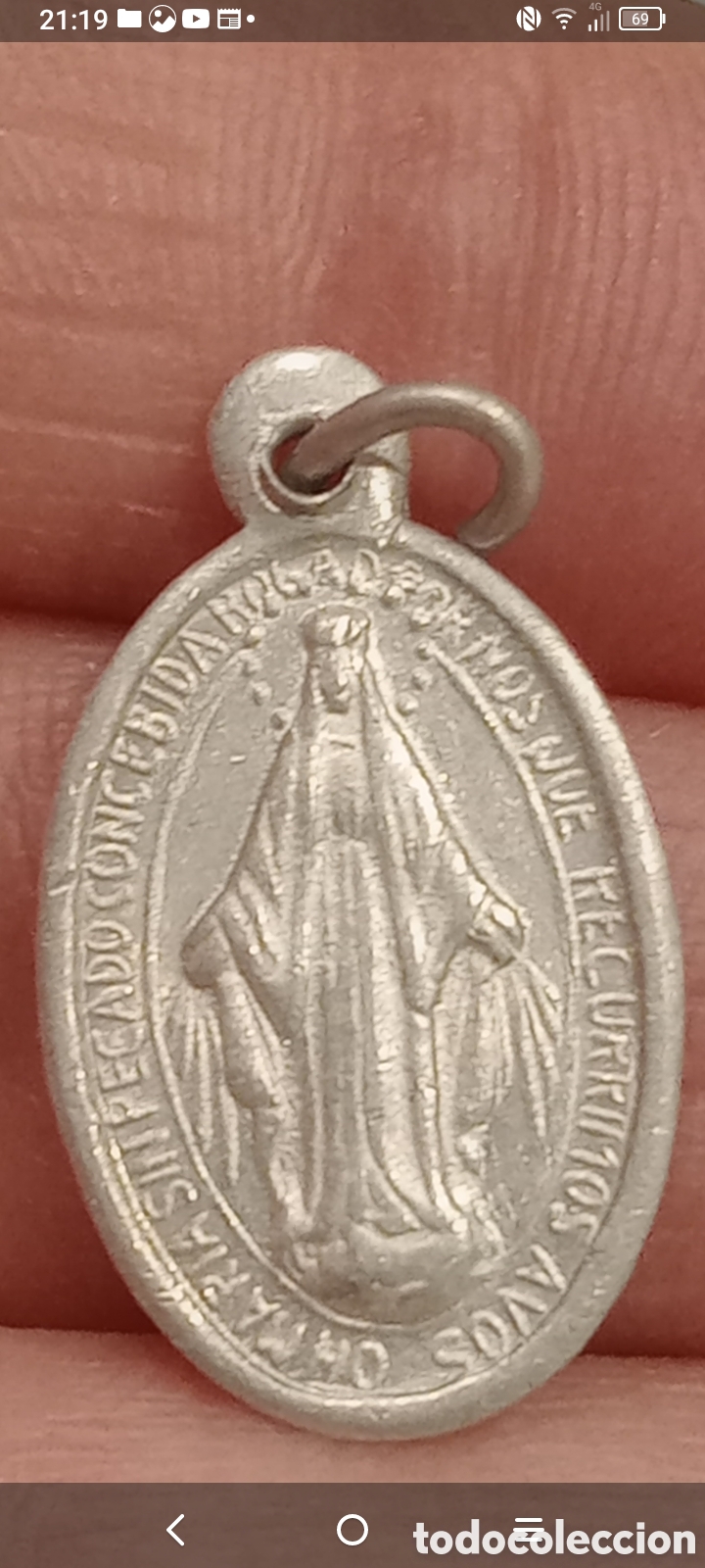 Antig&uuml;edades: ANT&Iacute;GUA MEDALLA VIRGEN MAR&Iacute;A - Foto 4