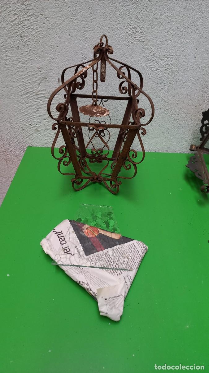 Antig&uuml;edades: L&aacute;mpara r&uacute;stica de hierro 1 - Foto 1