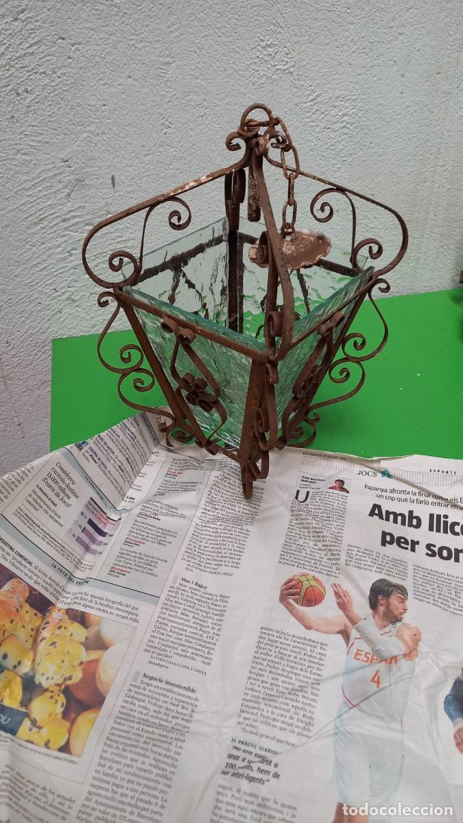 Antig&uuml;edades: L&aacute;mpara r&uacute;stica de hierro 1 - Foto 2