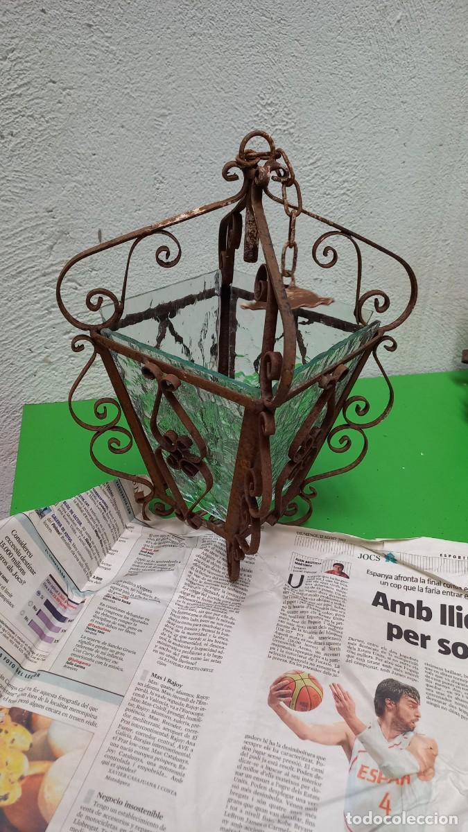 Antig&uuml;edades: L&aacute;mpara r&uacute;stica de hierro 1 - Foto 3