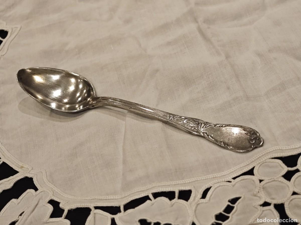 Antig&uuml;edades: 12 cucharas postre / cucharitas ba&ntilde;o plata - Foto 10