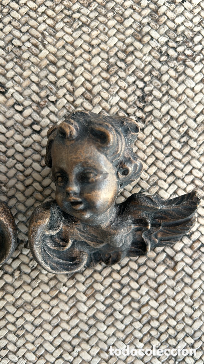Antig&uuml;edades: Pareja Querubines madera - Foto 4