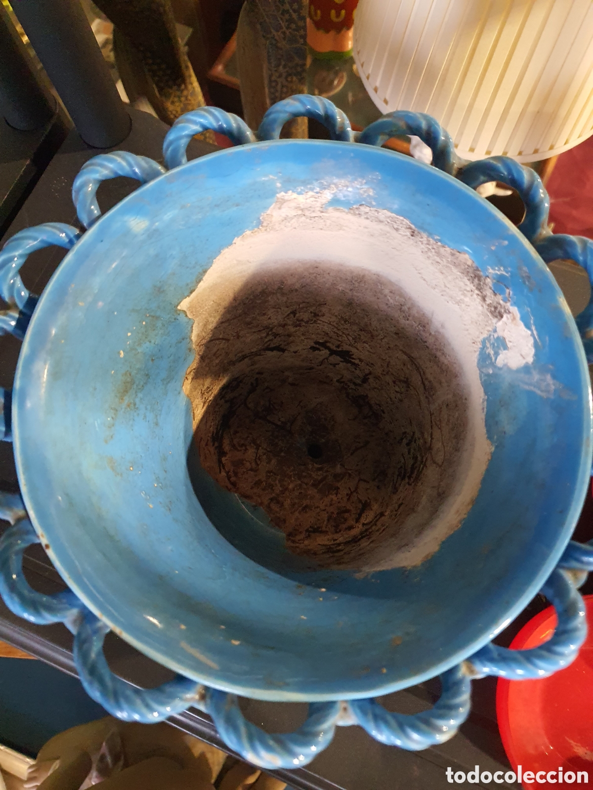 Antig&uuml;edades: JARDINERA azul de CER&Aacute;MICA - Foto 2