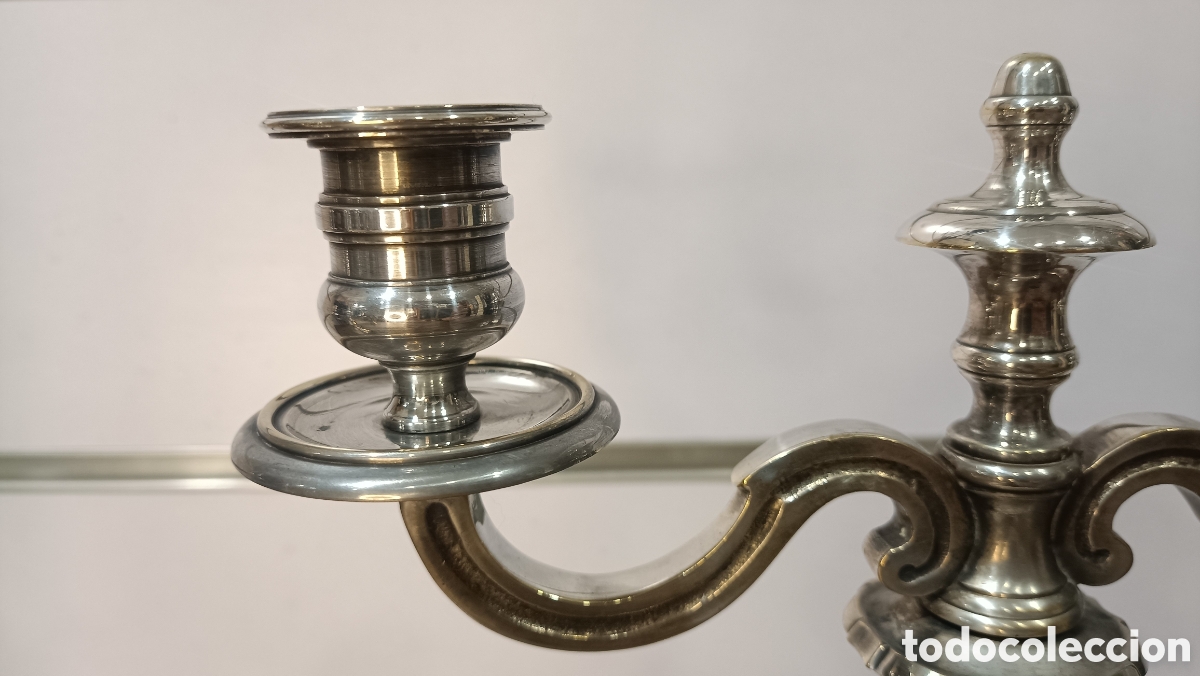 Antig&uuml;edades: Par de candelabros a&ntilde;os 50 - Foto 2