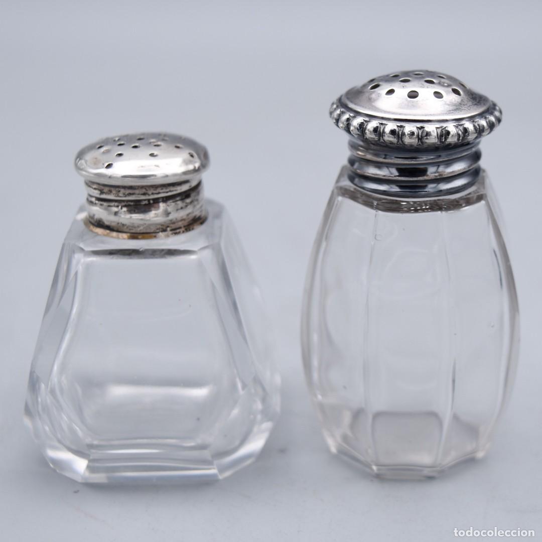 Antig&uuml;edades: Saleros de plata y cristal - Foto 2