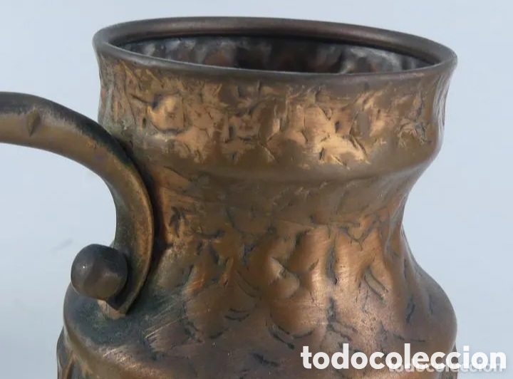 Antig&uuml;edades: Jarra antigua trabajada cobre - Foto 11