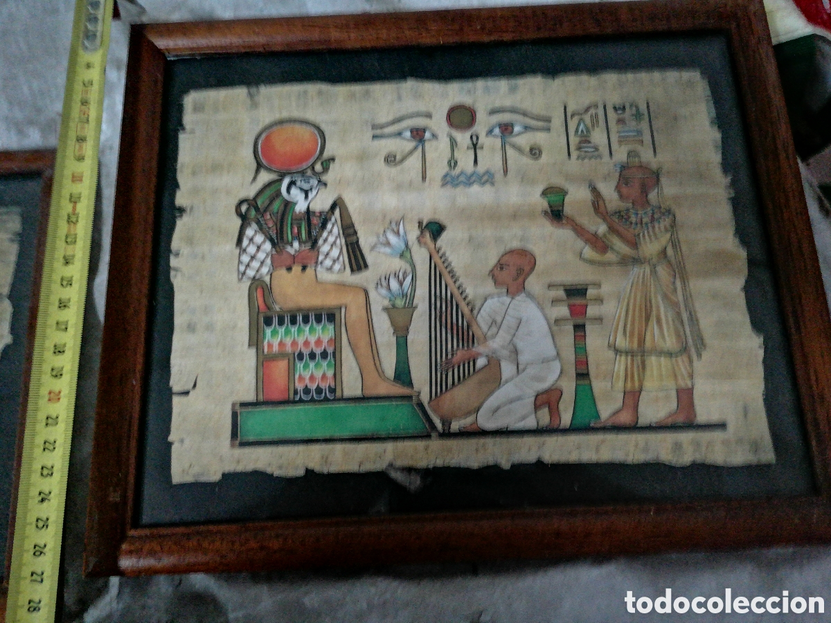 Antig&uuml;edades: 2 papiros enmarcados - Foto 2