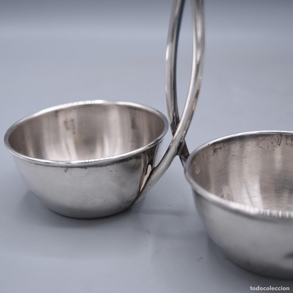Antig&uuml;edades: Aceitera / vinagrera con soporte de plata - Foto 5