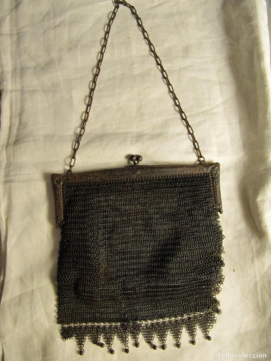 Antig&uuml;edades: BOLSO DE MALLA DE LUTO - EN METAL - - Foto 1