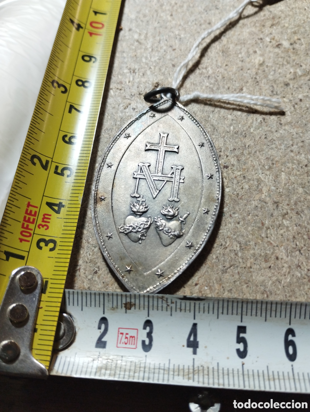 Antig&uuml;edades: Antigua medalla de la Inmaculada Concepci&oacute;n en plata - Foto 2