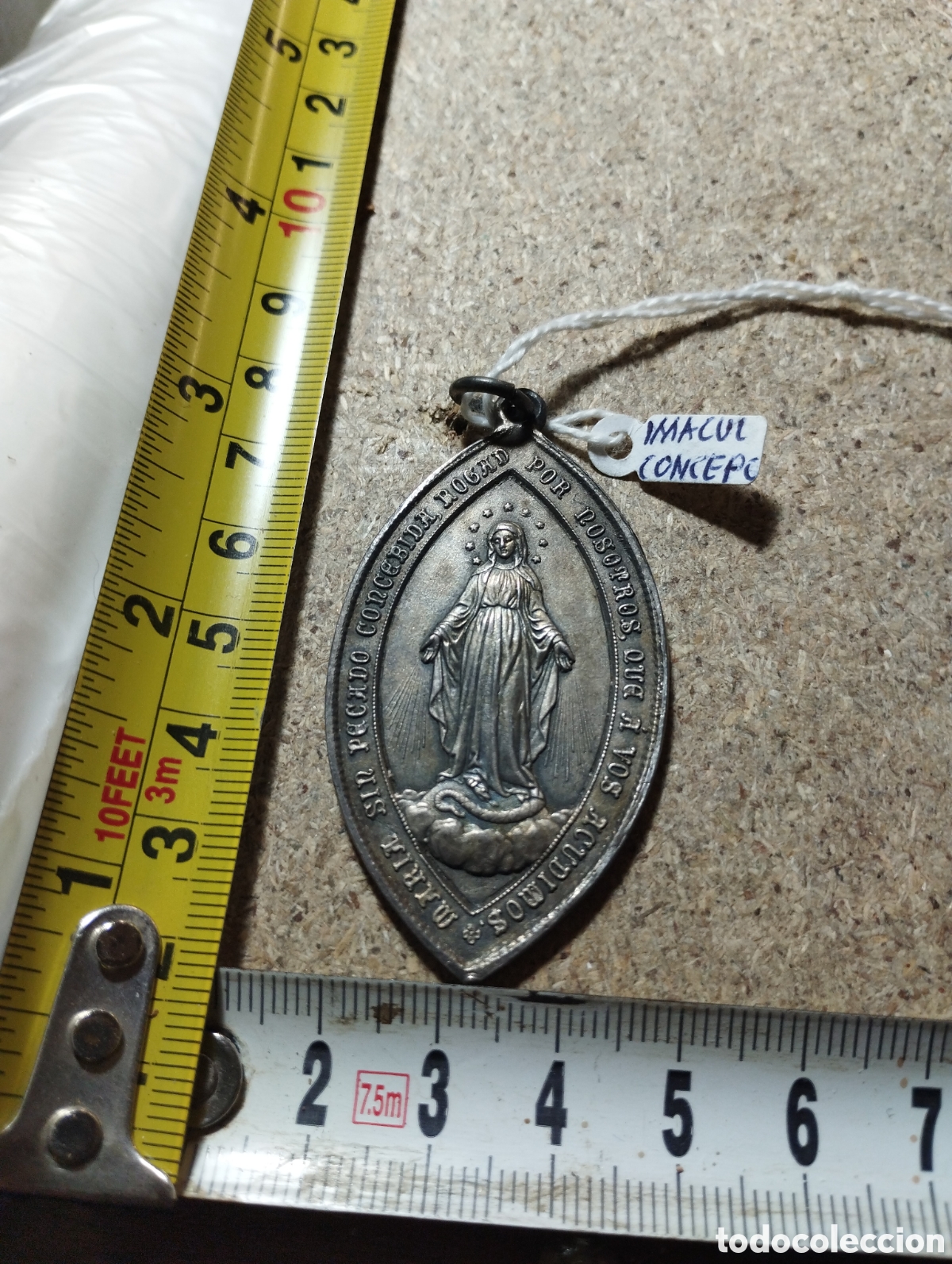 Antig&uuml;edades: Antigua medalla de la Inmaculada Concepci&oacute;n en plata - Foto 1