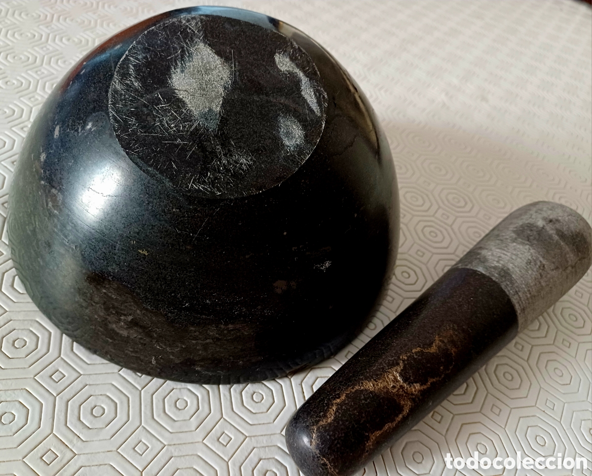 Antig&uuml;edades: Mortero m&aacute;rmol marr&oacute;n grande - Foto 2