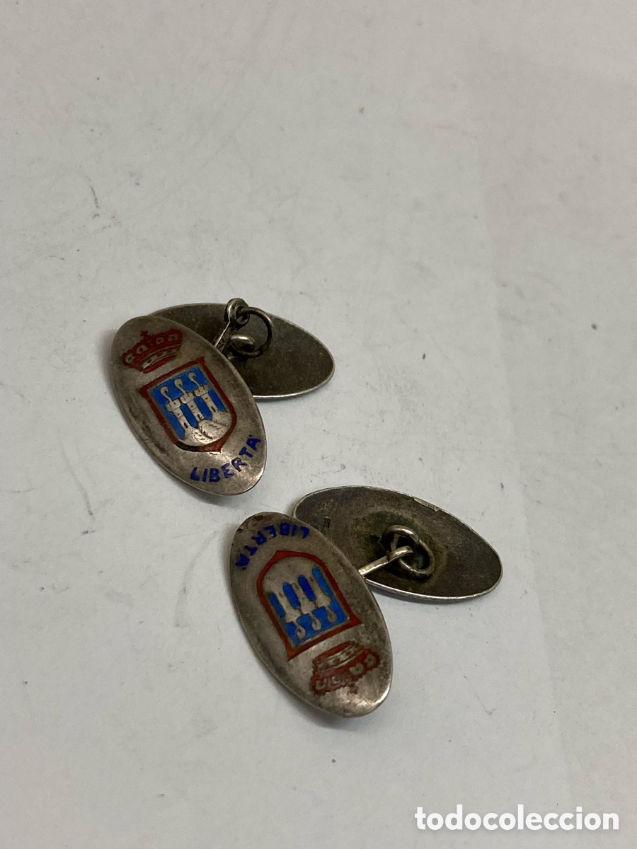 Antig&uuml;edades: Gemelos de plata esmaltado /G22 - Foto 1