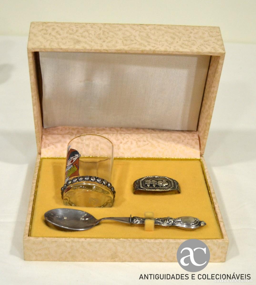 Antig&uuml;edades: Conjunto de beb&eacute; em vidro e prata com estojo - Foto 1