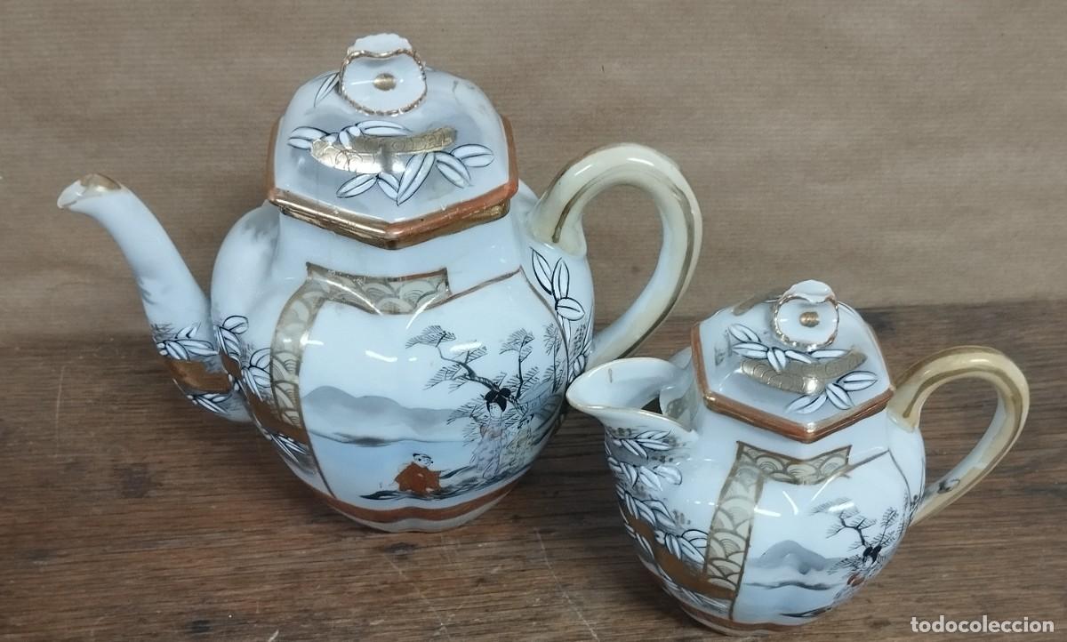 Antig&uuml;edades: CAFETERA Y LECHERA DE PORCELANA, ORIENTAL - Foto 2