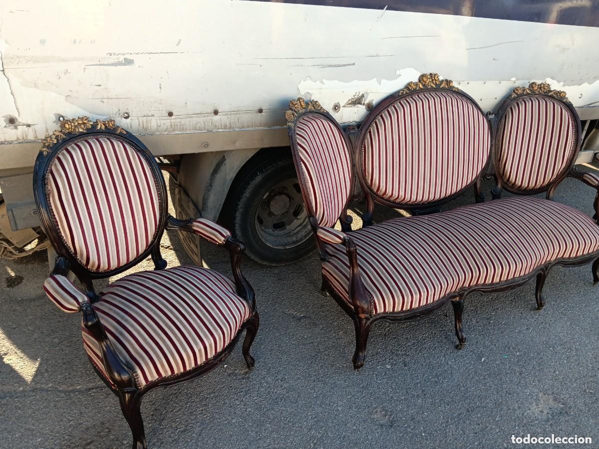 Antig&uuml;edades: Tresillo isabelino precioso - Foto 4