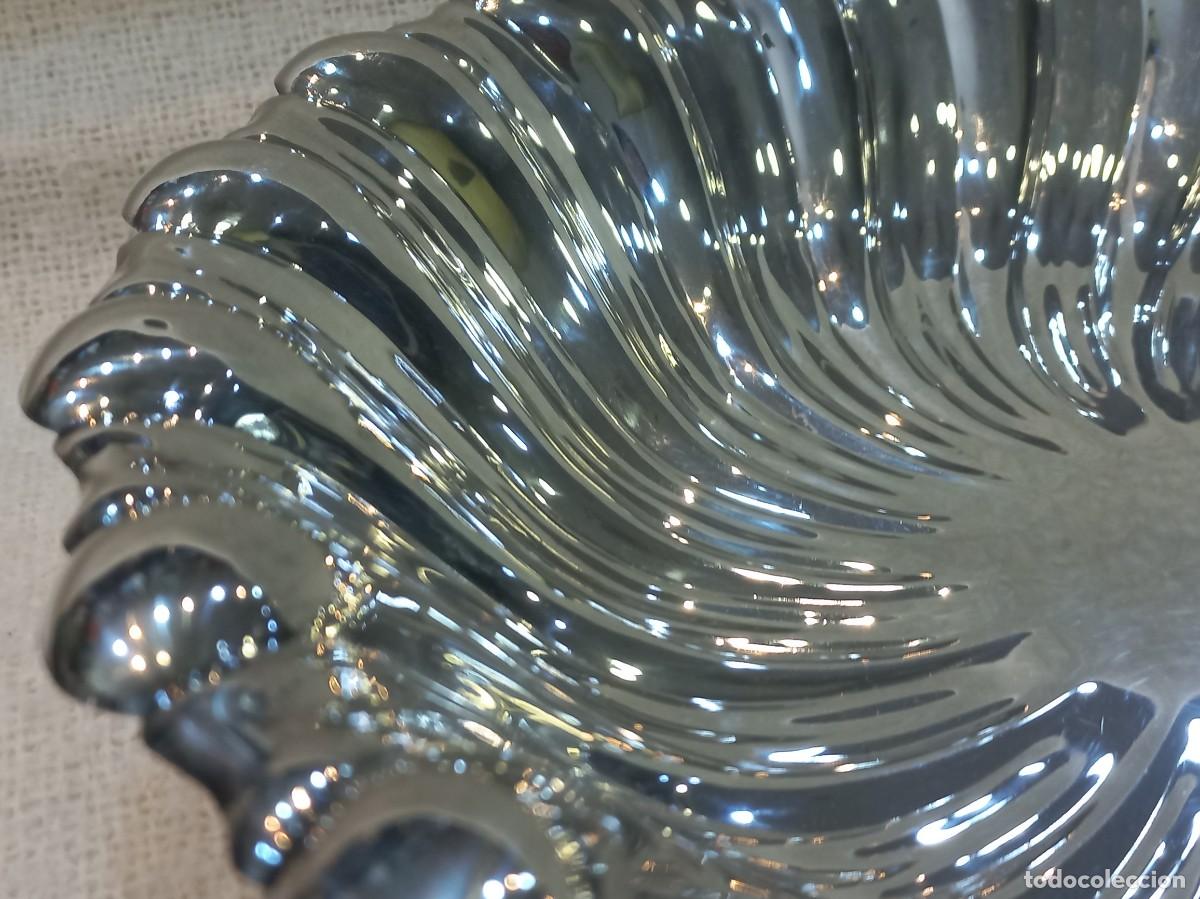Antig&uuml;edades: BANDEJA (panera) &uml;VALERO&uml; silver plated ondas - Foto 6