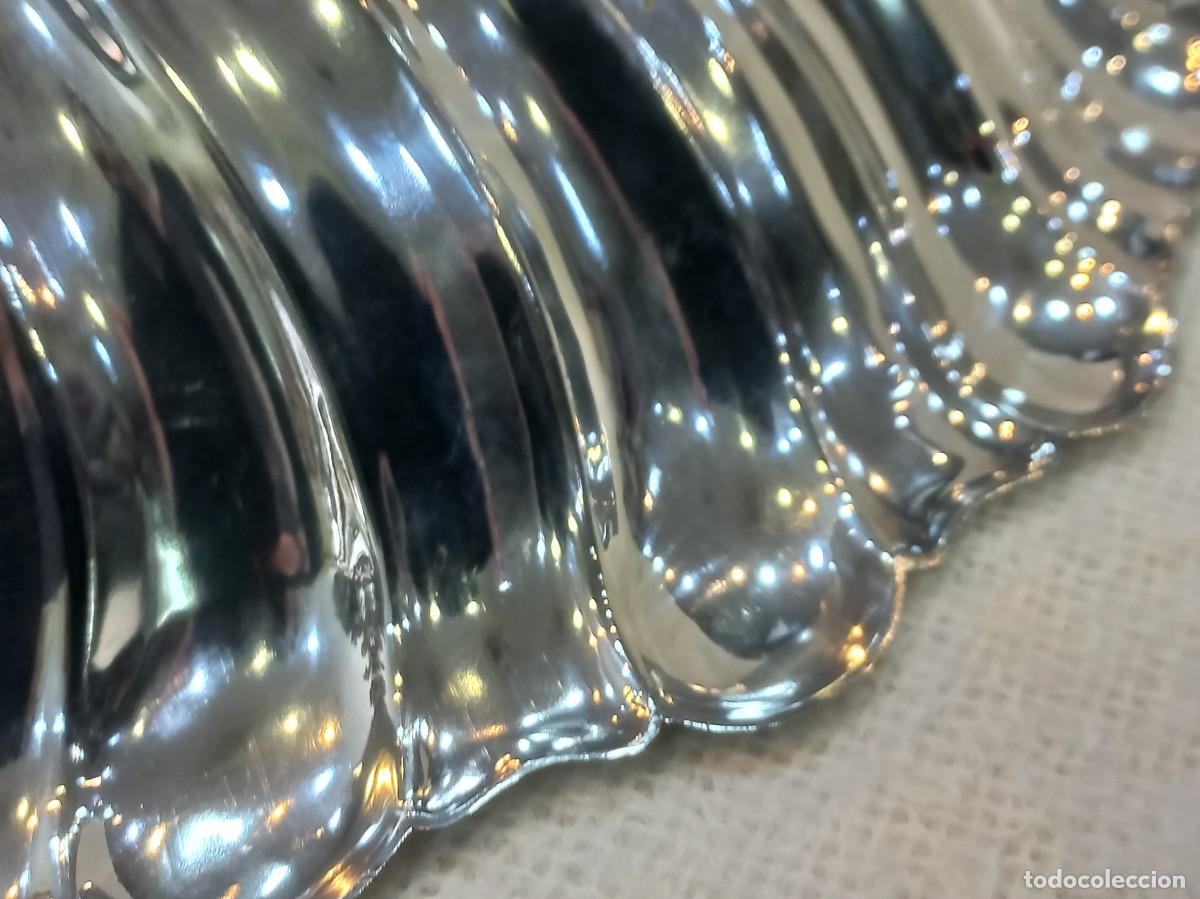 Antig&uuml;edades: BANDEJA (panera) &uml;VALERO&uml; silver plated ondas - Foto 10