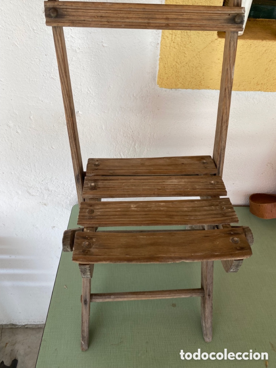 Antig&uuml;edades: Silla antigua infantil de madera - Foto 2