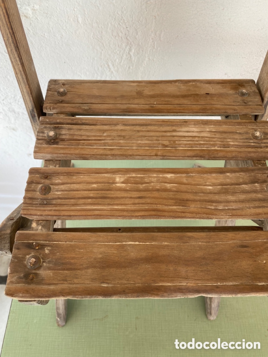 Antig&uuml;edades: Silla antigua infantil de madera - Foto 3