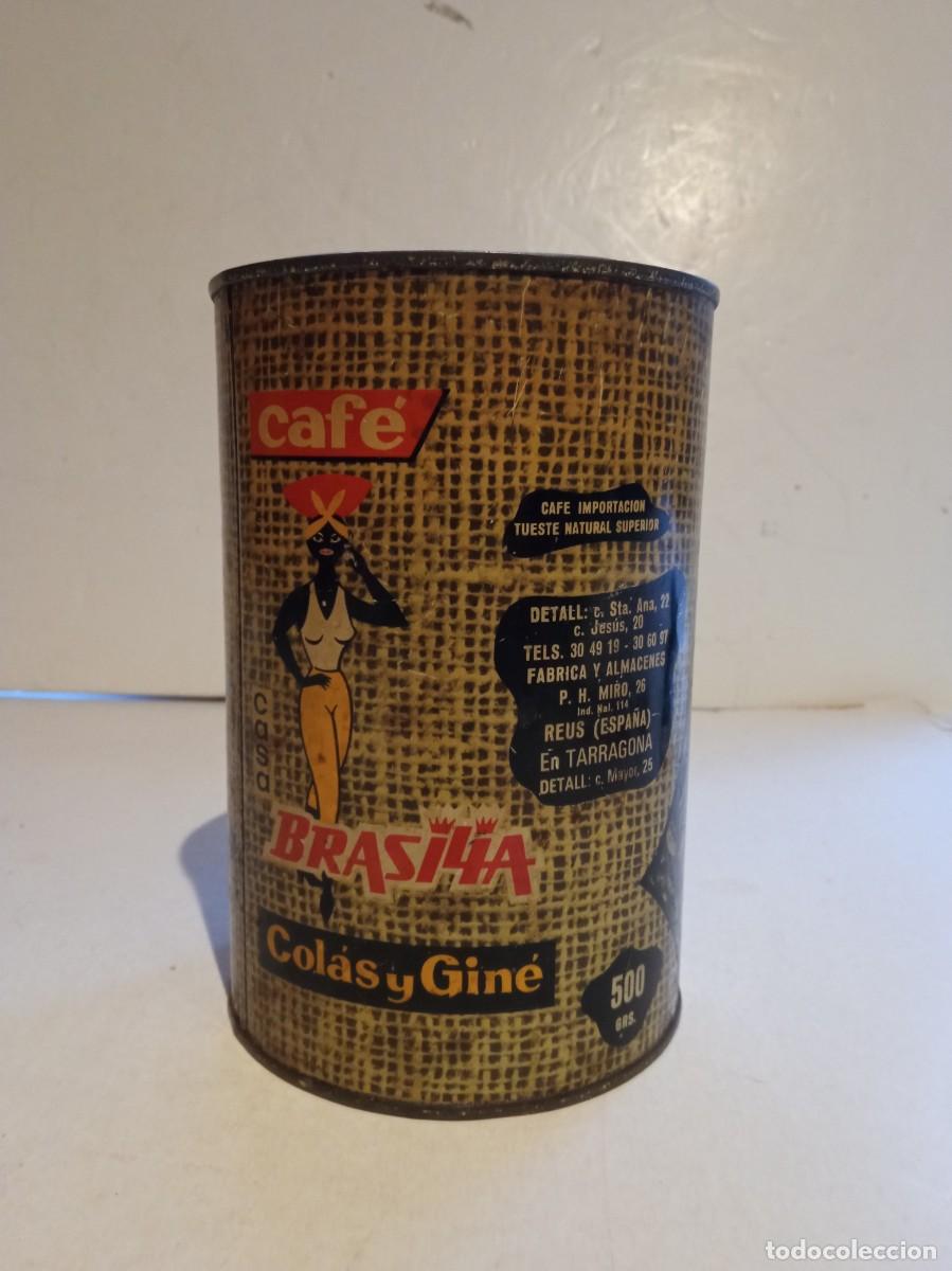 Antiguidades: Bote de lata caf&eacute; Brasilia 500gr