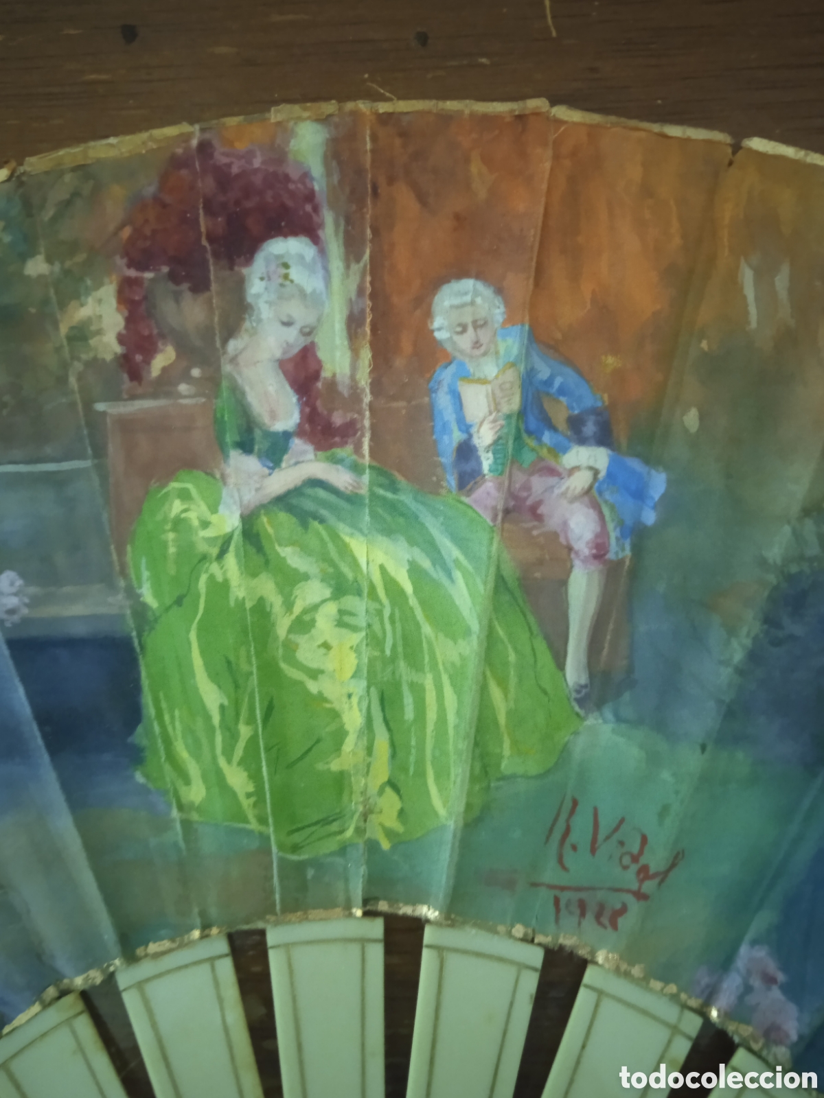 Antig&uuml;edades: Abanico antiguo a&ntilde;os 20 - Foto 1