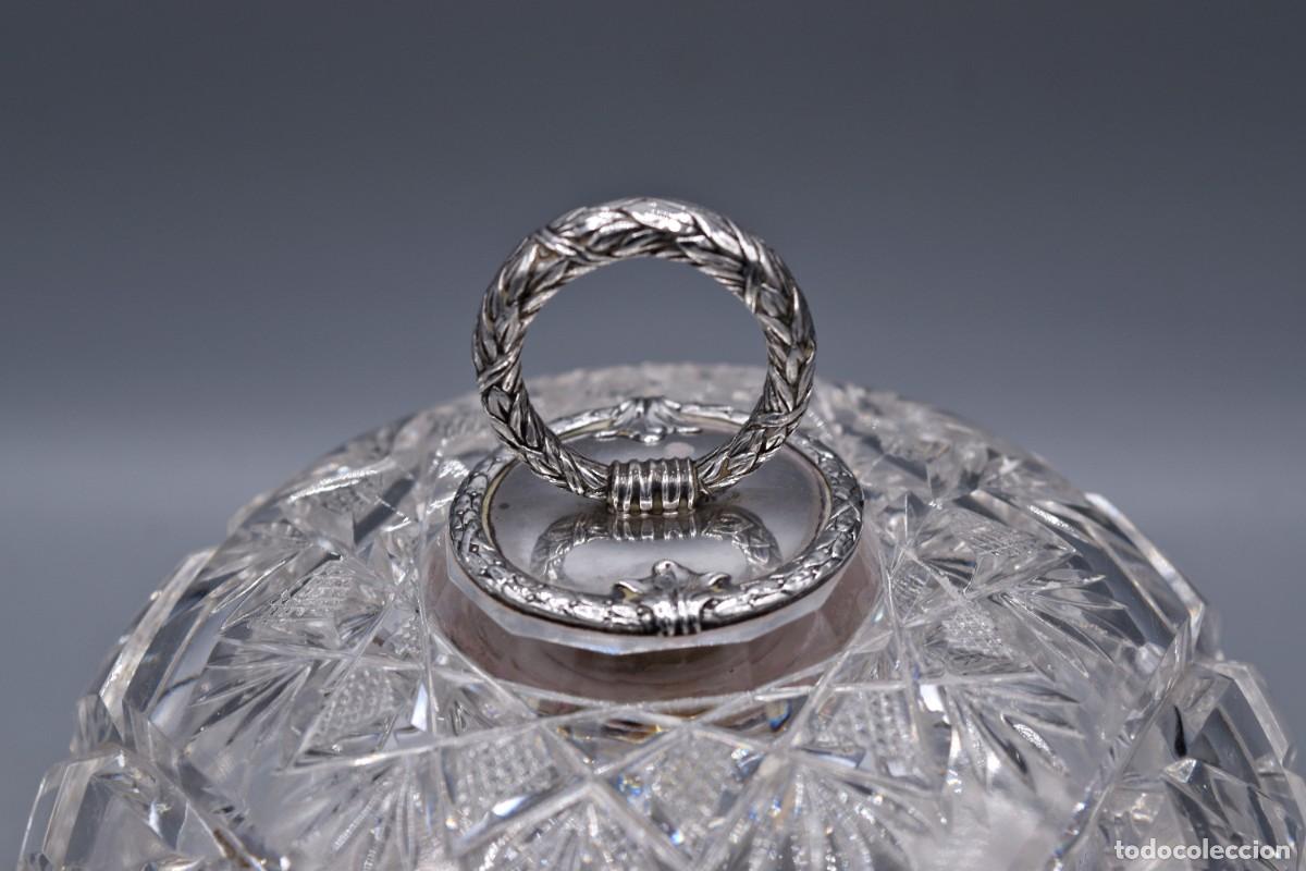 Antig&uuml;edades: Quesera antigua de cristal y plata - Foto 5