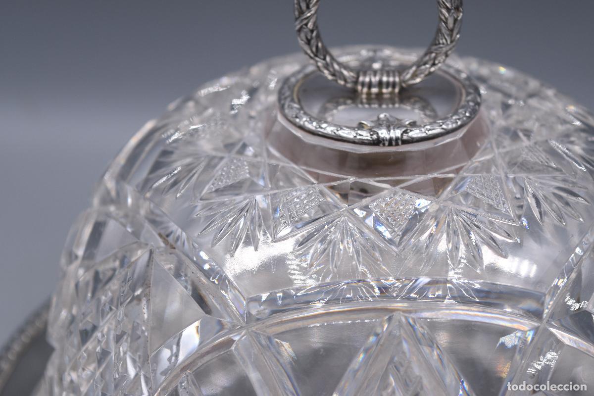 Antig&uuml;edades: Quesera antigua de cristal y plata - Foto 8