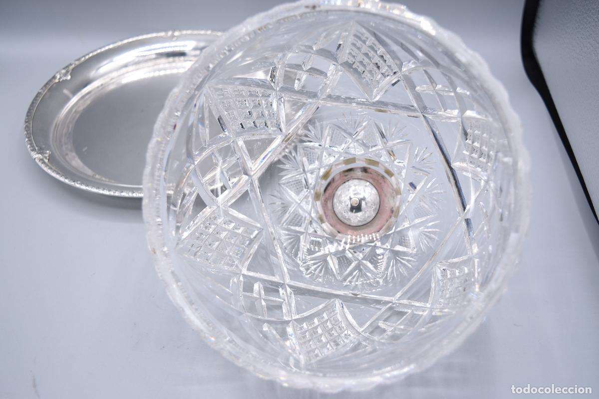 Antig&uuml;edades: Quesera antigua de cristal y plata - Foto 9
