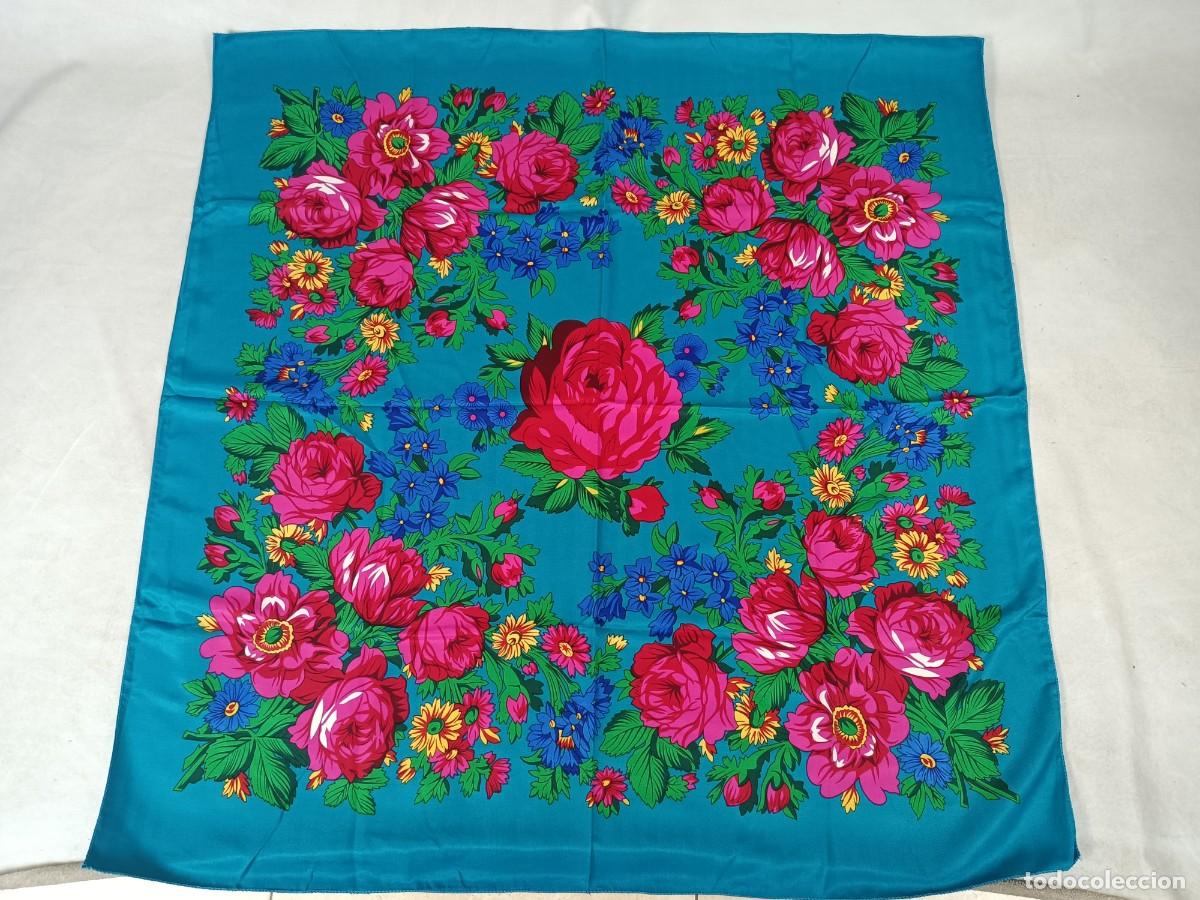Antig&uuml;edades: Pa&ntilde;uelo azul turquesa, estampado - Foto 4
