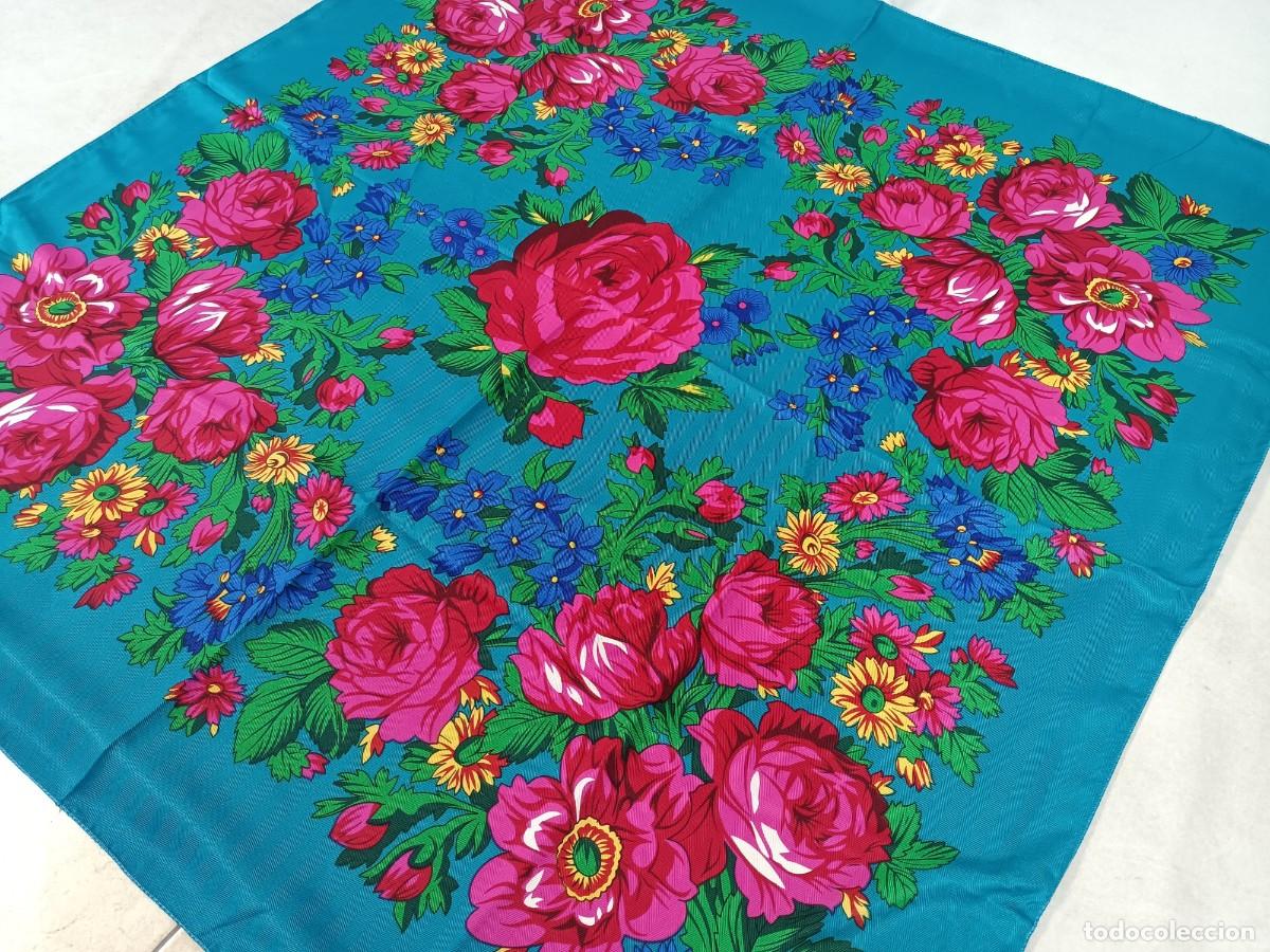 Antig&uuml;edades: Pa&ntilde;uelo azul turquesa, estampado - Foto 5
