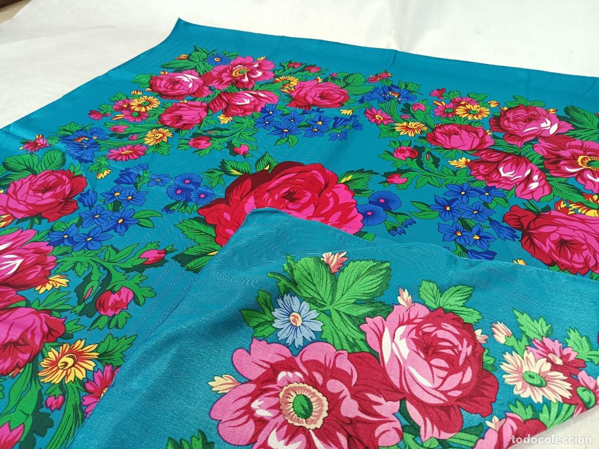 Antig&uuml;edades: Pa&ntilde;uelo azul turquesa, estampado - Foto 6